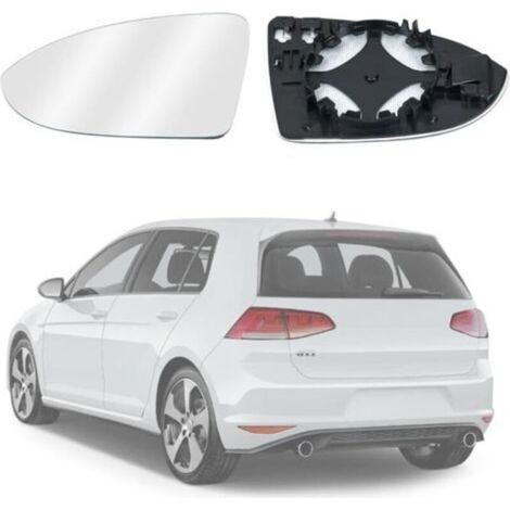 Verre de Rétroviseur Remplacement, Retroviseur Golf 7 Miroir Asphérique Lentille de Miroir de Voiture avec Chauffage, Rétroviseur Extérieur Réglable, V-W(4060G01) / V-W (5G0 857 521) Gauche