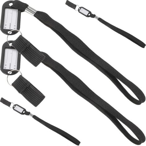 Lot de 4 dragonnes anti-perte pour cannes de marche, dragonne pour téléphone, dragonne pour canne-28x2cm-Black (1/3)