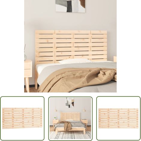 Tête de lit murale Résistante et économique, Panneau de lit, 126x3x63 cm Bois massif de pin OIB8495E (1/5)