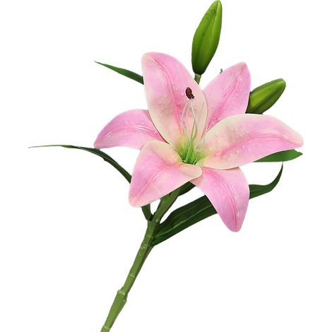 3D Lys Simulation Fleur 38cm Arrangement De Fleurs Maison Artisanat Décoration De Noce Bouquet Bureau Bouquet De Fleurs Artificielles Faux Fleurs (2) (1/5)