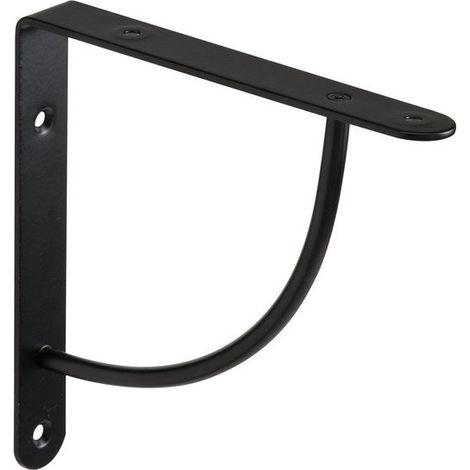 Équerre en acier peint noire H.18 x P.18 cm – Support 30 kg pour étagères – Finition moderne pour intérieur