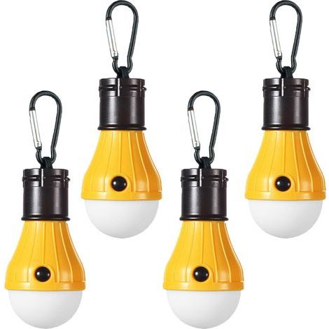 AIDUCHO 4er-Pack LED-Campinglampe, Outdoor-Notleuchte, Zeltlaterne, Angellaterne, Hängelampe (Gelb) (1/5)