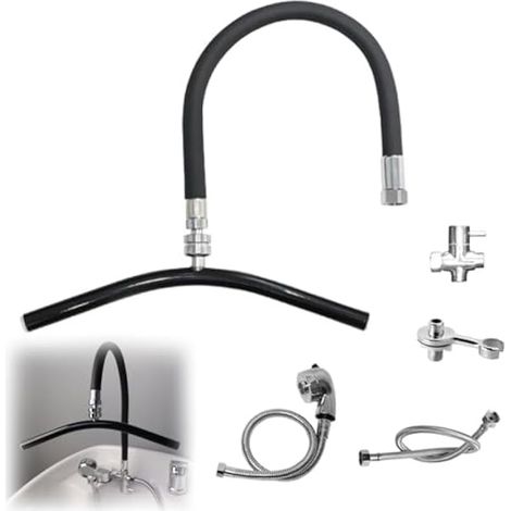 Head Spa Equipment, D'évier D'eau de Lavage de Cheveux Accessoires de lit de shampoing de Douche Cadre de Sortie d'eau de Cascade Réglable avec Tuyau de 60 cm pour Salon de Beauté (1/5)