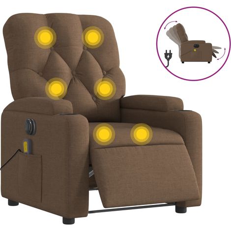 Maison Exclusive - Massagesessel Elektrisch Braun Stoff (1/5)