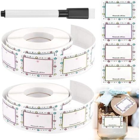 Lot de 500 étiquettes autocollantes pour confitures, étiquettes de conservation, autocollants pour pots de confiture, étiquettes amovibles pour étiquetage de confitures, 50 x 30 mm, étiquette (1/5)