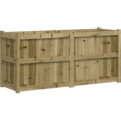 Vassoio per fioriera aiuola rialzata piante fiori terrazza giardino 150 x 50 x 70 cm legno di pino impregnato marrone 020037446