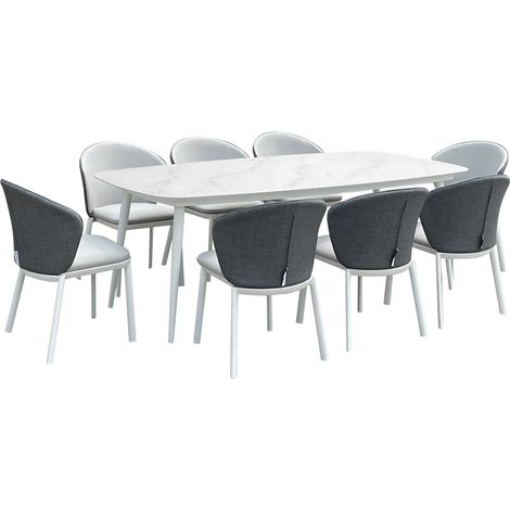 Set Tavolo Rettangolo e 6 Sedie da Giardino in Alluminio Freedom 180 Bianco (1/5)