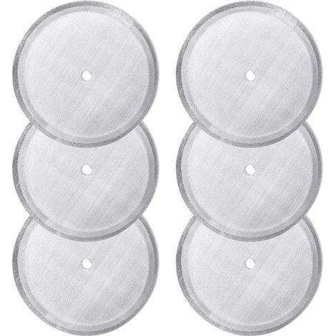 Paquet de 6 filtres à tamis de rechange pour presse française, filtres à mailles réutilisables en acier inoxydable pour cafetières à pression françaises universs de 1000 ml / 34 oz / 8 tasses (1/5)