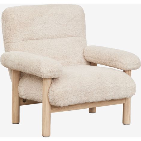 Fauteuil rembourré en bois de frêne Bernia SKLUM