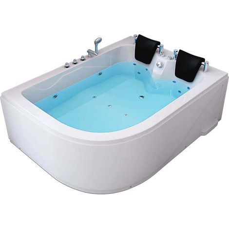 Home Deluxe – Jacuzzi Blue Ocean XL 2 personnes – Spa intérieur 180 x 120 x 65 cm – Matériau PRV et acrylique – Pompe silencieuse et buses réglables