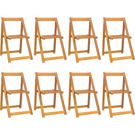 Lot de 8 Chaises pliables de jardin - Chaises d'extérieur Bois d'acacia massif fr2468 - Maison La Vie (1/5)