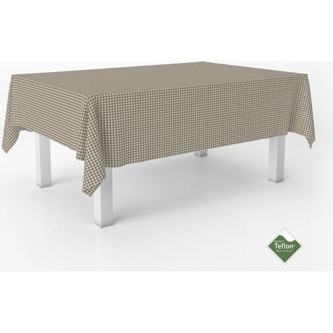 Nappe Vichy Petits Carreaux rectangulaire 300x140 cm Cuir (1/5)