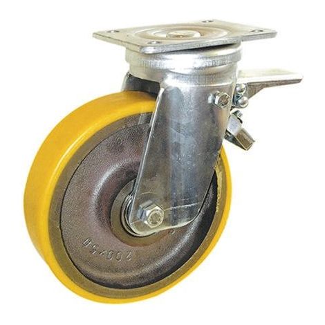 Roulette industrielle Pivotant avec frein Guitel Hervieu, Acier galvanisé, Ø 150mm, 700kg ( Prix pour 1 )