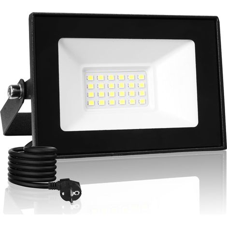 Projecteur LED 20W, 3000K Blanc chaud, IP66 Imperméable,  Pour Terrasse, Jardin, Garage, Cour