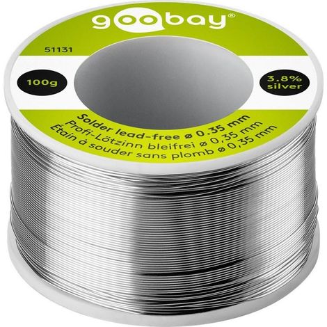 Goobay Cable de Soldadura Pro Plata 0,35 mm