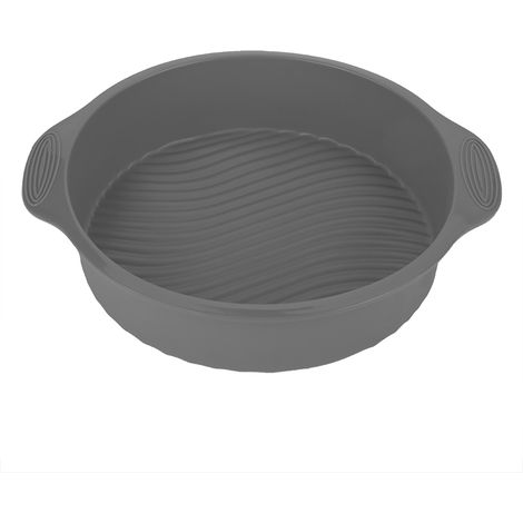 Moule à gâteau en silicone 9 pouces, forme ronde, pour four (Gris) (1/5)