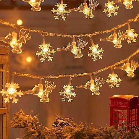 Guirlande lumineuse LED flocons de neige pour Noël, décoration à suspendre, cadeau de Noël, bleu saphir profond, 1,5 m, 10 LED (1/5)