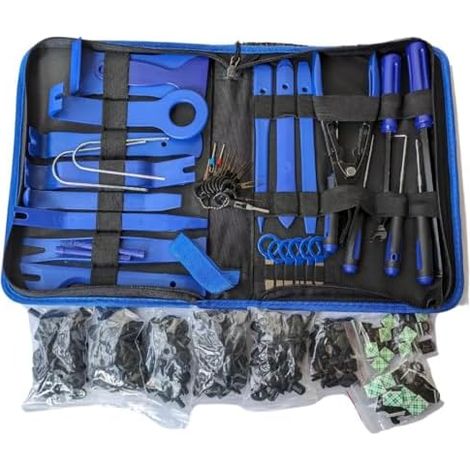 Lot de 200 outils démontage clips voiture et fixations panneaux en plastique pour voiture, garniture, panneau, porte, radio, stéréo, audio, bornes connecteurs – pinces, - (1/5)