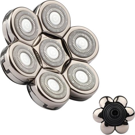 Electric razor head: Silver blades for bald head Replacement compatible with 5/6/7/8 head razors. Durable, precise shave (1/5)