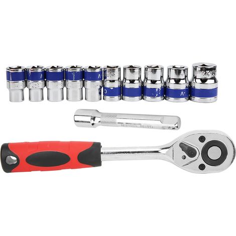 12-teiliger Steckschlüsselsatz mit Sechskant-Steckschlüsselhalter, 1/2 Zoll, Größen 10, 11, 12, 13, 14, 15, 17, 19, 21, 24, aus CR-V-Stahl (1/5)