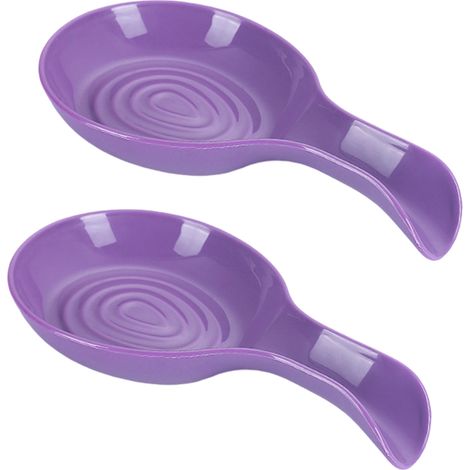 Deux porte-cuillères décoratifs pour plans de travail, porte-ustensiles de cuisine résistants à la chaleur, violets.