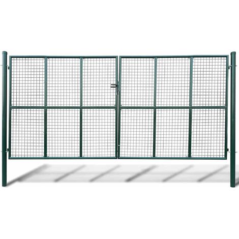 Puerta de jardín de malla 400x175 cm vidaXL