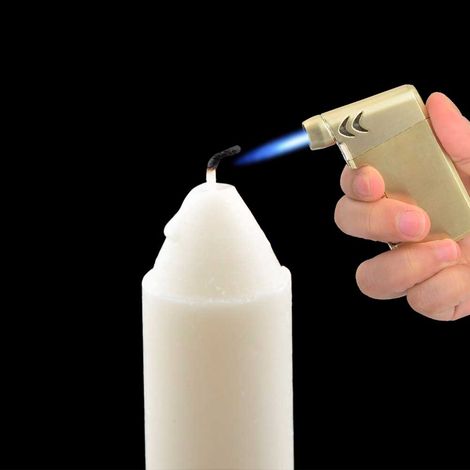 Briquet droit durable Isqueiro, briquet à pétrole/gaz, briquet torche, cadeau d'affaires pour fumeurs, couleur or (1/5)