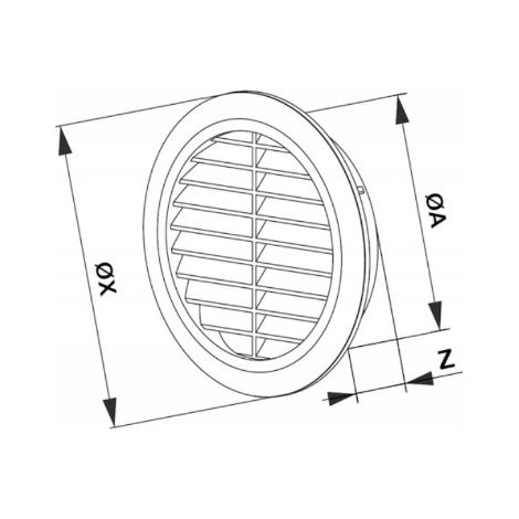 Grille de ventilation ronde T88 fi100-150 marron