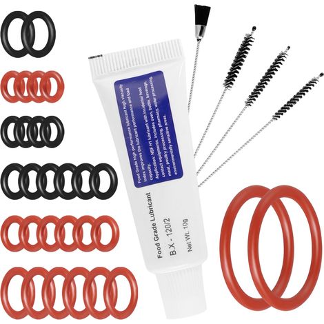 Joint torique, 30 pièces joints d’étanchéité pour groupe infuseur avec brosse de nettoyage – pièces détachées pour machine à café (1/5)