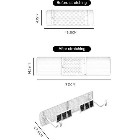 Ortviai Pare-vent pour climatisation télescopique 43,5–70 cm en ABS, orientable et facile à installer (1/4)