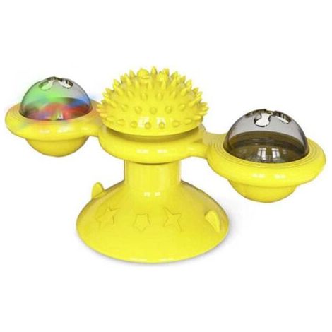 QORVA-Moulin à vent pour chat, jouet interactif pour chat avec boule LED et boule d'herbe à chat (1/4)