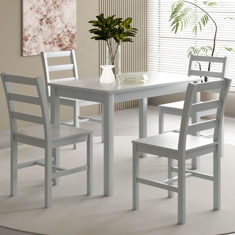 Holcombe 4 seater wooden dining set all grey
