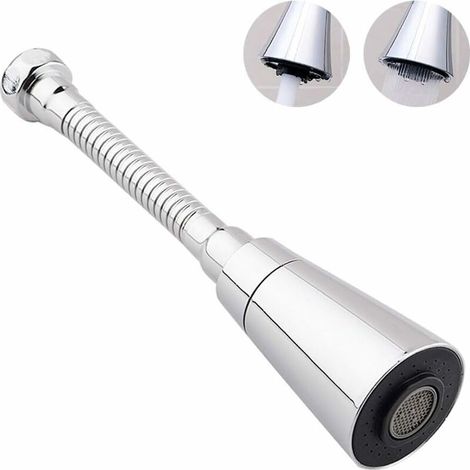 Aeratore per rubinetto, girevole a 360 gradi / Filtro per il risparmio idrico / Doppia modalità di erogazione dell'acqua: getto aerato e getto doccia (1/5)
