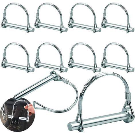 10 Stück 8-mm-Clip-Stifte, Sicherungsstifte, Landwirtschaftsstifte, robuste Sicherheitskupplungen für Rasen- und Gartengeräte, M870 mm (1/5)