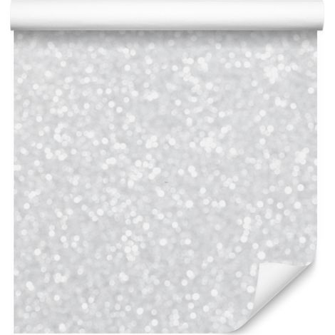 Papier peint à paillettes gris clair et blanc pour salon et chambre 50x1000 cm (1/5)