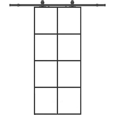 Maison Exclusive - Schiebetür mit Beschlag Schwarz 90x205 cm ESG-