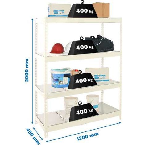 Estanteria 2000x1200x450 ECOFORTE 1204/4 METAL BLANCO/GALVA marca SIMONRACK (1/2)