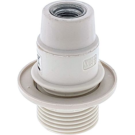 Portalamparas rosca Edison E14 con rosca tope blanco (1/3)