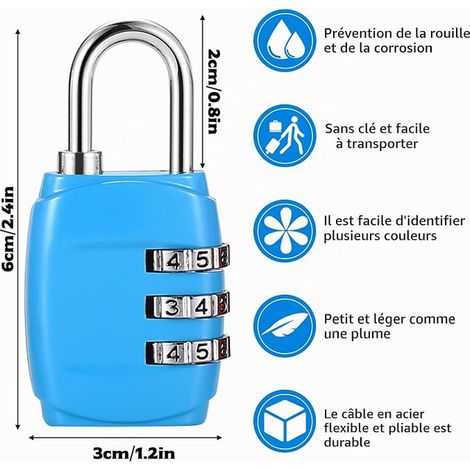 Cadenas Code Cadenas Valise Cadenas Cadenas Cadenas Cadenas Placard Sac Voyage Casier(Carré) (1/3)