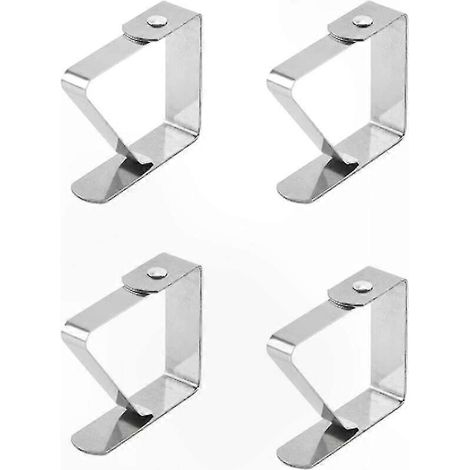 4 verstellbare Tischdeckenclips, 4 cm lange Edelstahlclips für Garten- und Terrassentische, Set mit 4 robusten Befestigungselementen (1/5)