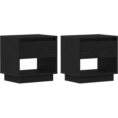 Maison Exclusive - Nachttisch 2 pcs Schwarz Eichen-Optik 45 x 34