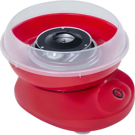 Machine à barbe à papa JeiibrZui - Acier inoxydable et polypropylène - 450-550 W - 10 bâtonnets inclus - Idéale pour les fêtes et la maison - Rouge (1/5)