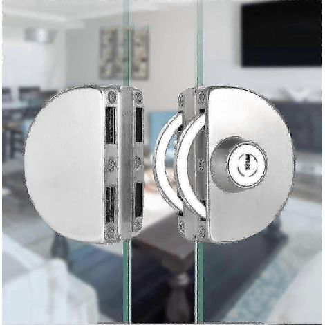 Serrure centrale pour porte vitrée - Conception en acier inoxydable sans perçage SP (1/5)