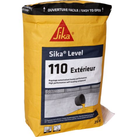 Sika – Mortier autonivelant 25kg pour extérieur – Résistance 30 MPa – Application entre +5°C et +30°C – Granulométrie < 1mm – Délai de recouvrement 24h