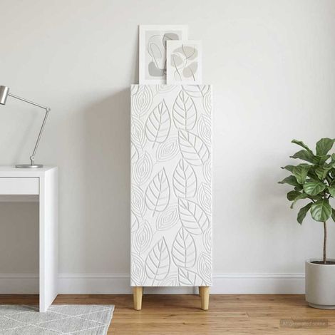 Buffet blanc 1 porte avec 2 étagères en bois d’ingénierie 33 x 34,5 x 90 cm, 15.18kg - PANGIVO (1/5)