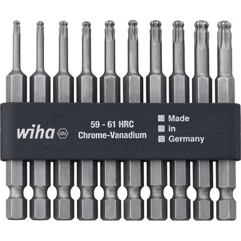 Wiha Bit Set Professional 70 mm TORX® testa sferica 1/4" 10 pz. nella barra dei bit (32804) (1/2)