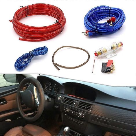 Kit d'installation de câble d'alimentation pour haut-parleur subwoofer et amplificateur (1/4)