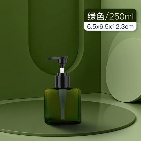 (Vert 250 ml - 1 pièce) Nouveau distributeur de savon vide pour salle de bain, flacon à pompe en PETG, pour shampoing, gel douche ou après-shampoing, 250/450/650 ml (1/5)