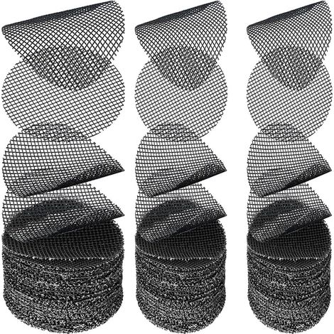 150 Pièces Tampons en Maille pour Pot de Fleur,Grille de Fond d'empotage pour Plantes Ronde Tapis de Pot de Fleur de Jardinage Tapis en Maille pour Prévenir la Perte de Sol (Noir)(3tailles) (1/5)