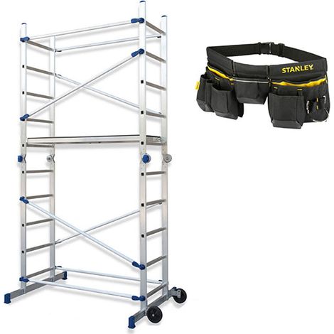 Gerüstleiter klappbar - Max. Arbeitshöhe 3.78m + Werkzeuggürtel - FACPN-CEINTURE